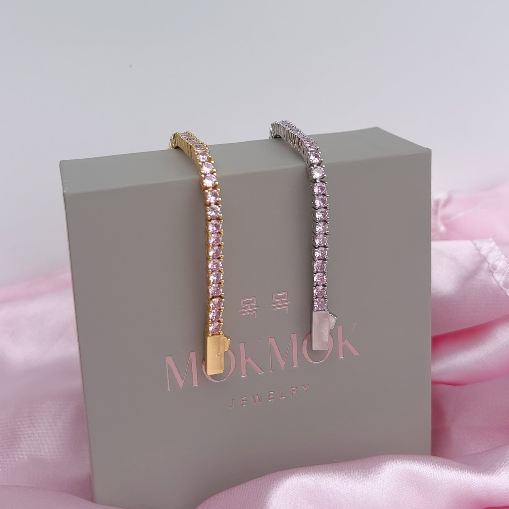 Mokmok Pink Diamond Tennis Bracelet
