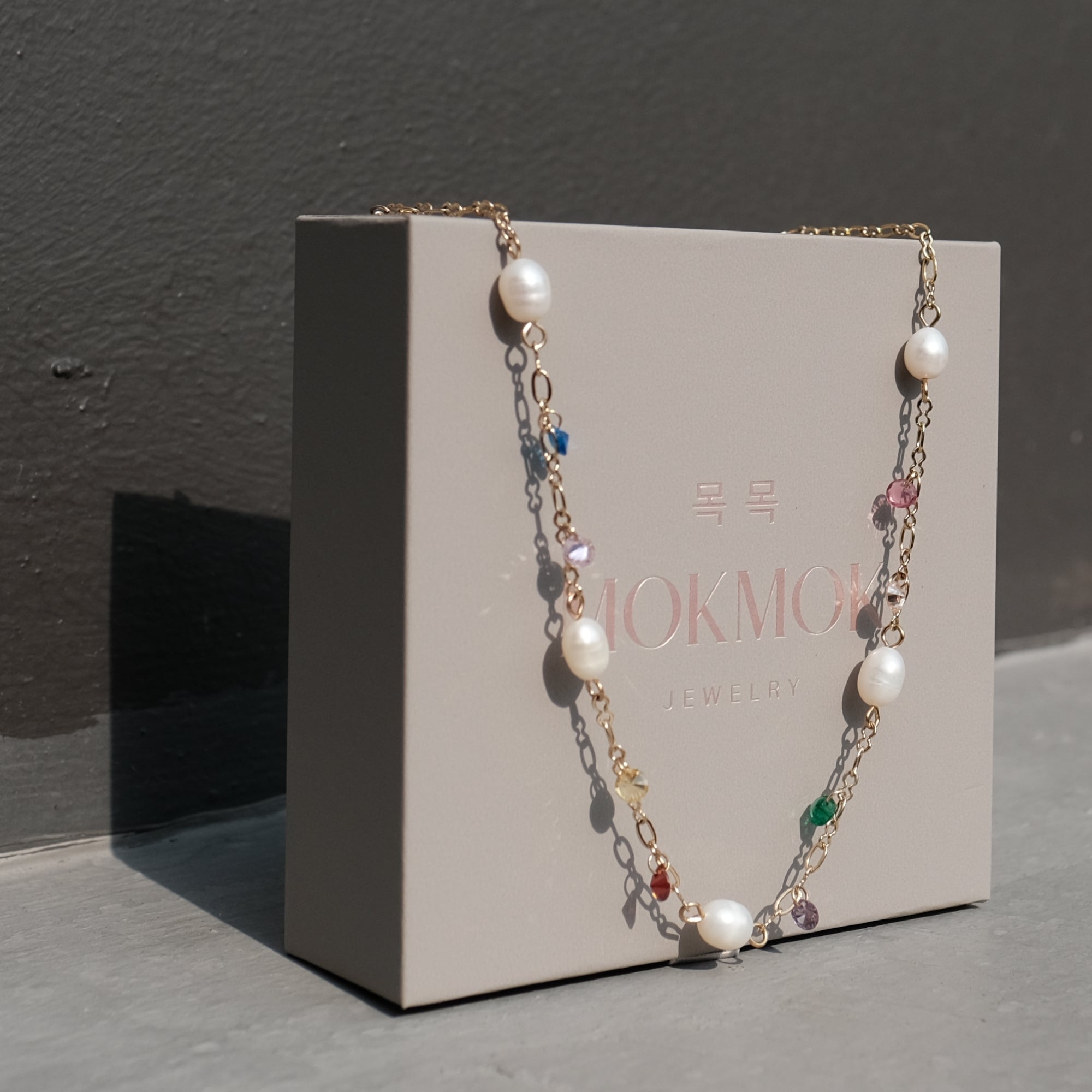 Pearl Rainbow Diamond Necklace