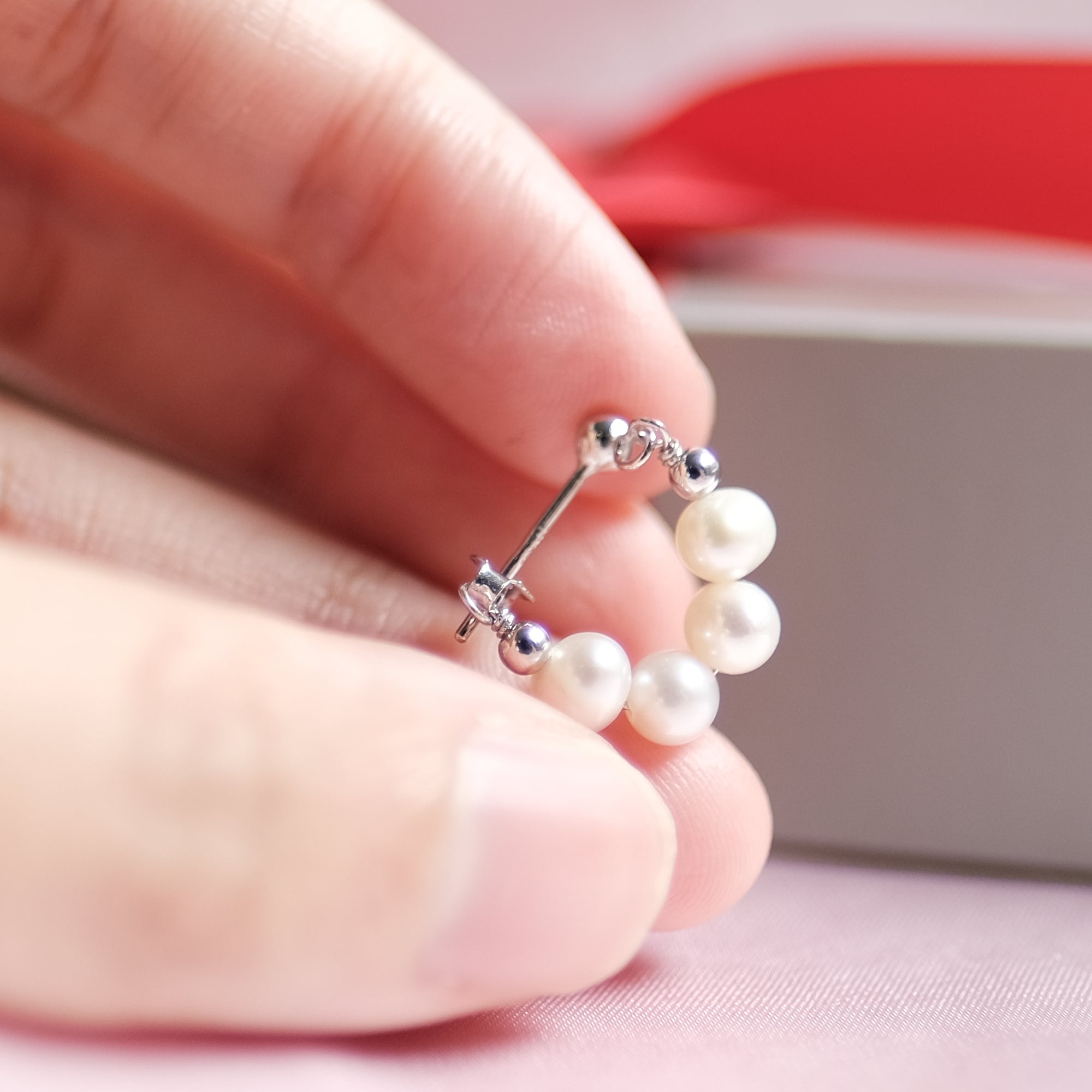 MOKMOK JEWELRY 100% 925 Sterling Silver Freshwater Pearl Elegant Earrings