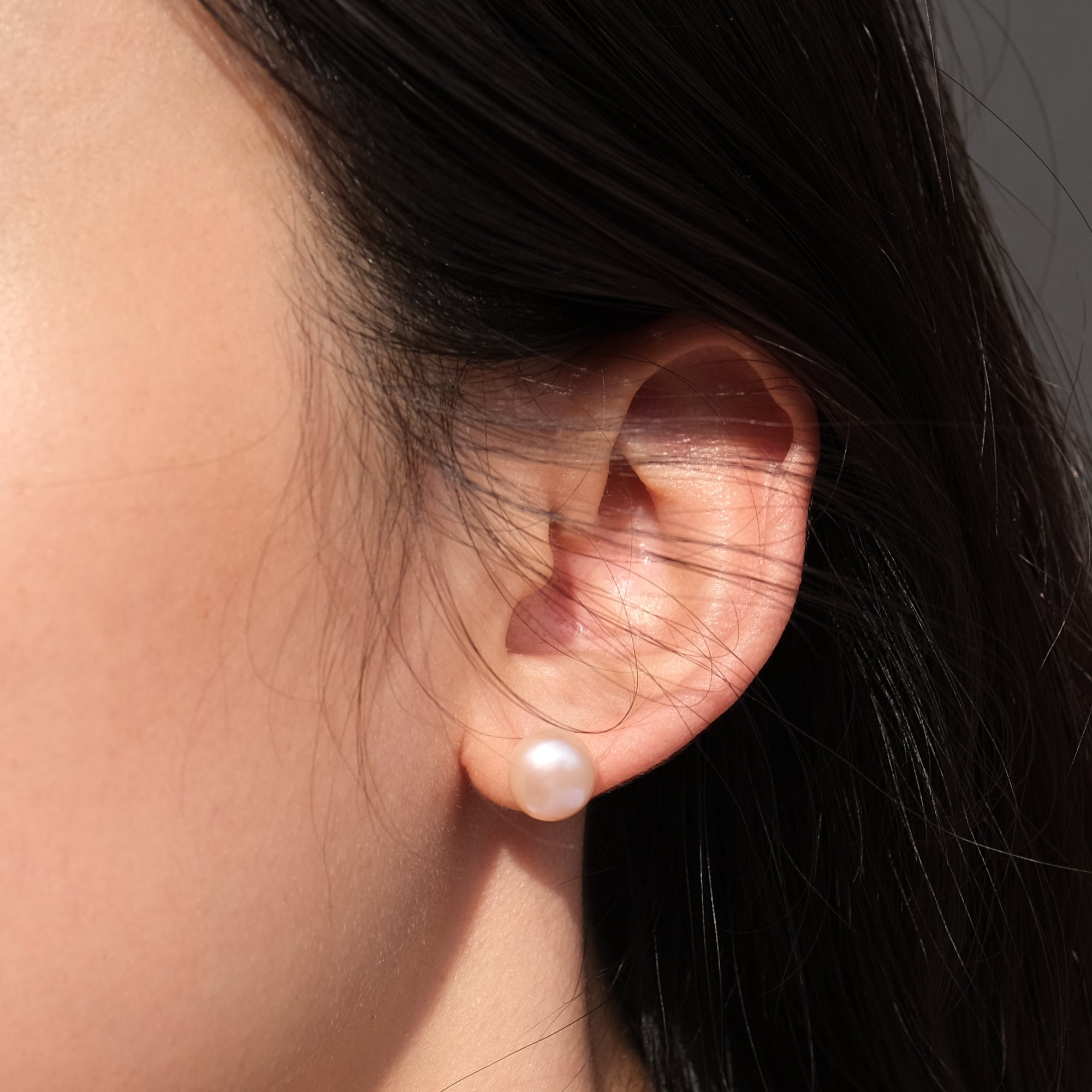 MOKMOK JEWELRY Sakura Pink Natural 10mm Freshwater Pearl Stud 6A grade - on 100% 925 Sterling Silver posts