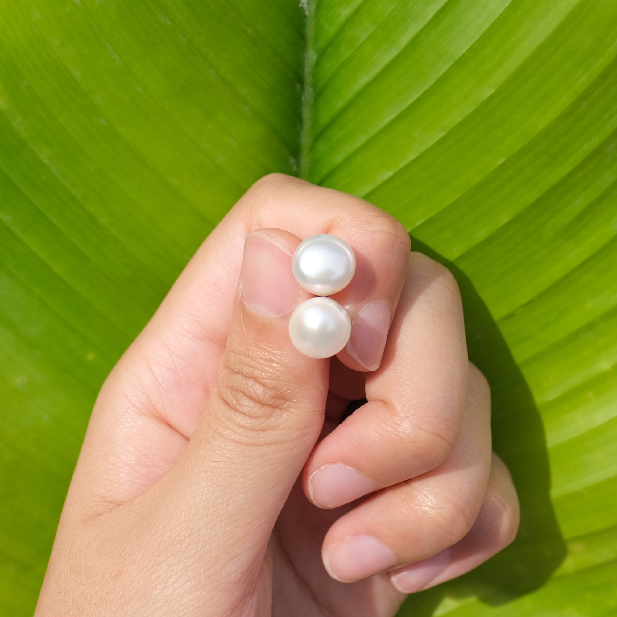 MOKMOK JEWELRY White Natural 10mm Freshwater Pearl Stud 6A grade - on 100% 925 Sterling Silver posts