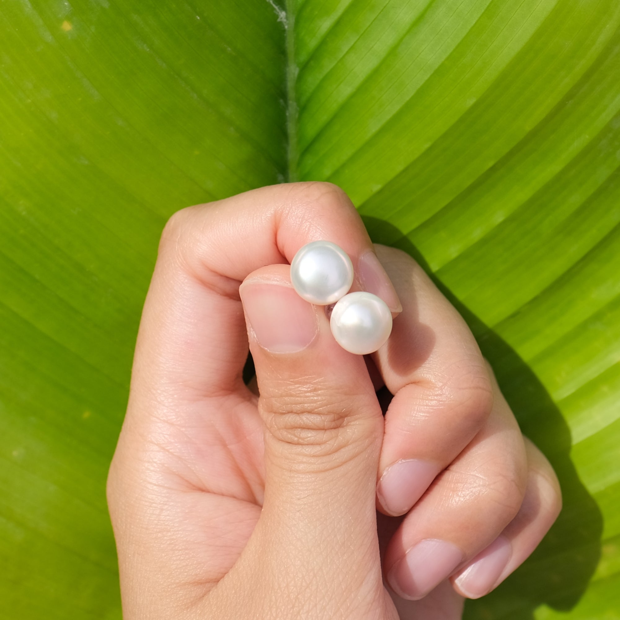 MOKMOK JEWELRY White Natural 10mm Freshwater Pearl Stud 6A grade - on 100% 925 Sterling Silver posts