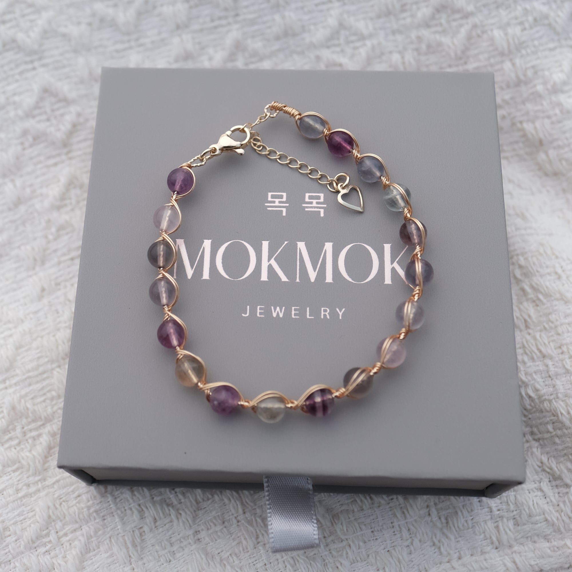 Amethyst Rainbow Fluoride Healing Crystal Bracelet