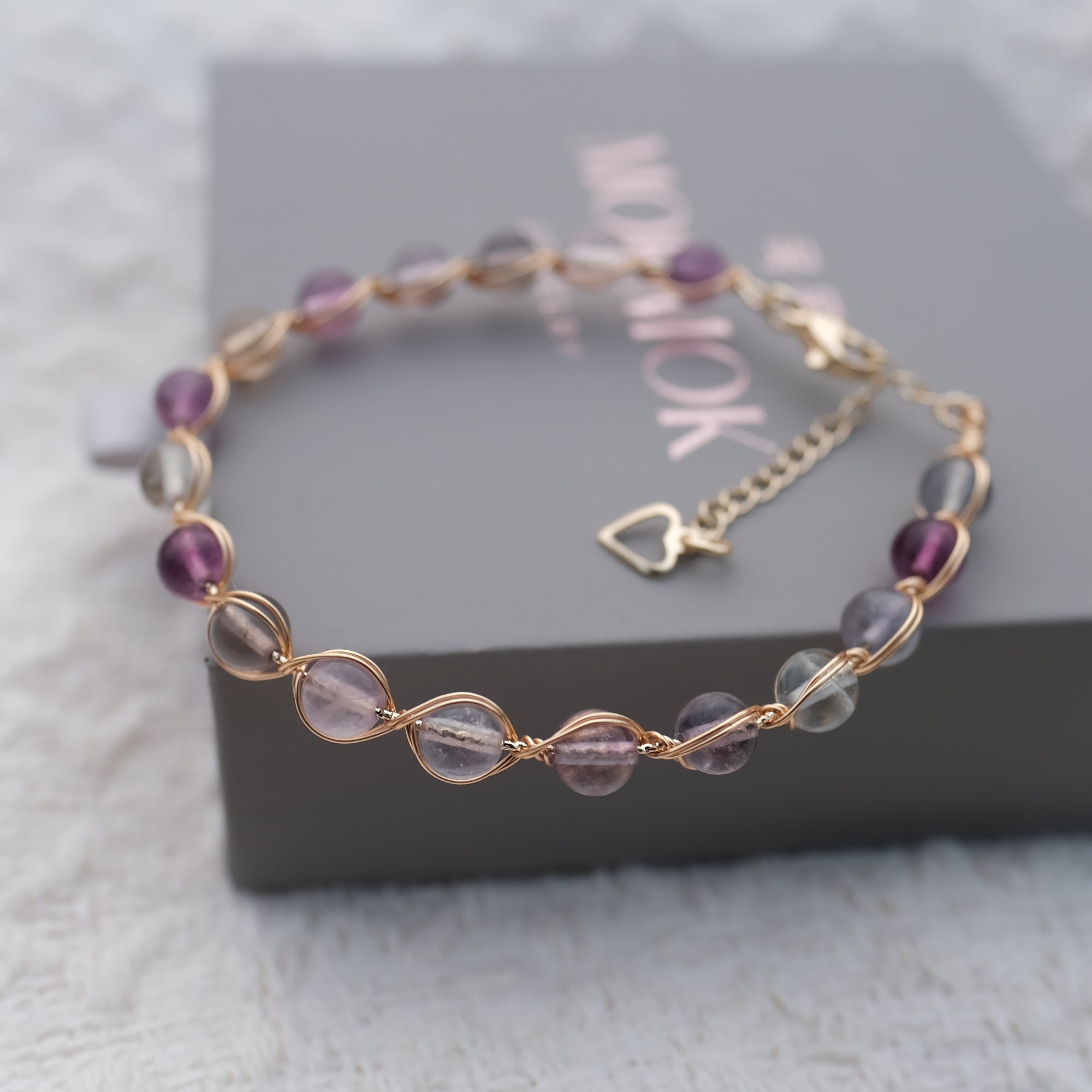 Amethyst Rainbow Fluoride Healing Crystal Bracelet