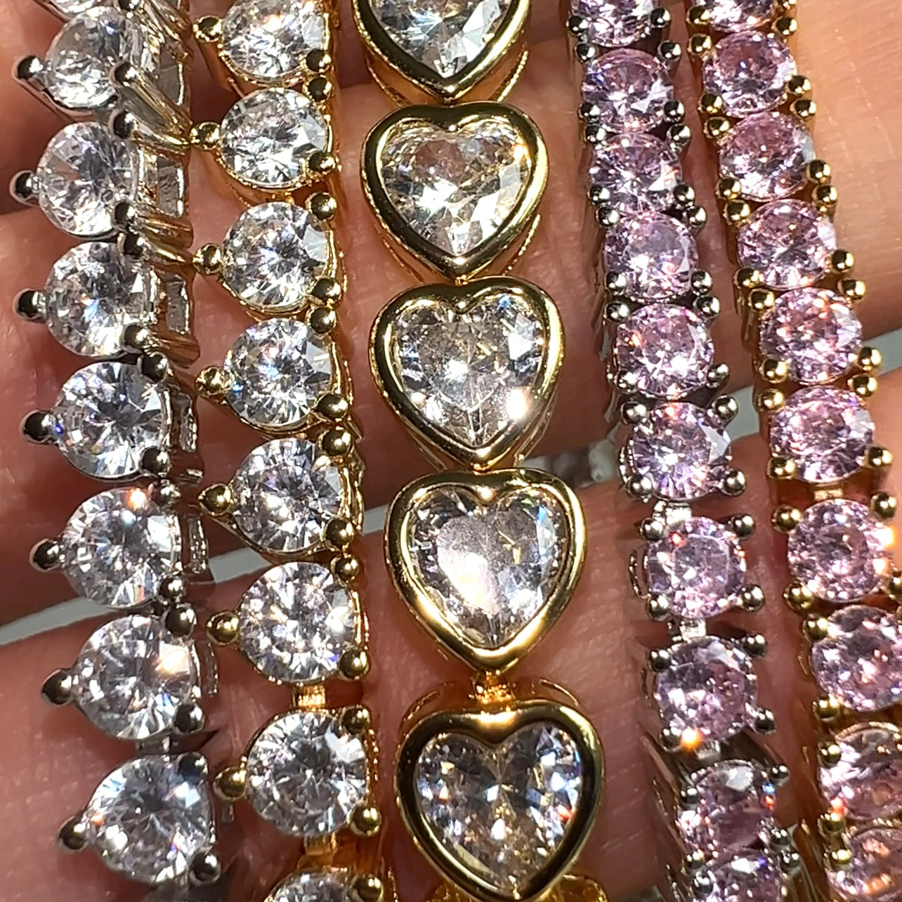 Mokmok Pink Diamond Tennis Bracelet