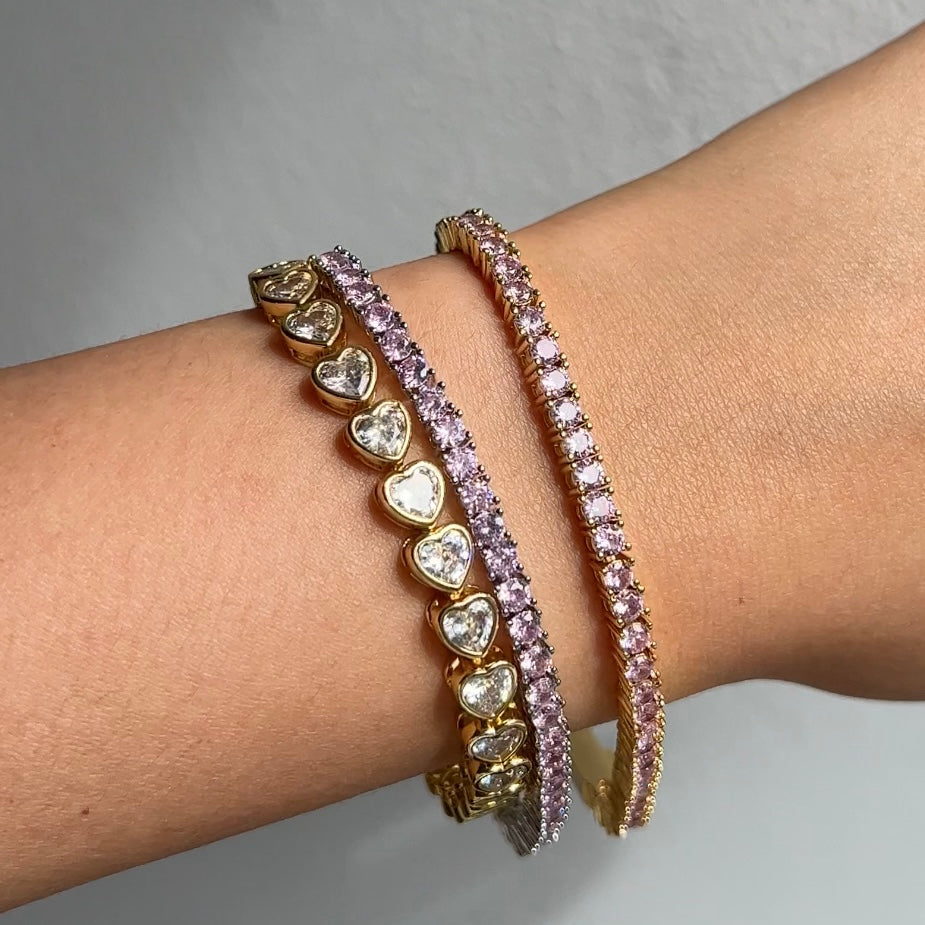 Mokmok Pink Diamond Tennis Bracelet