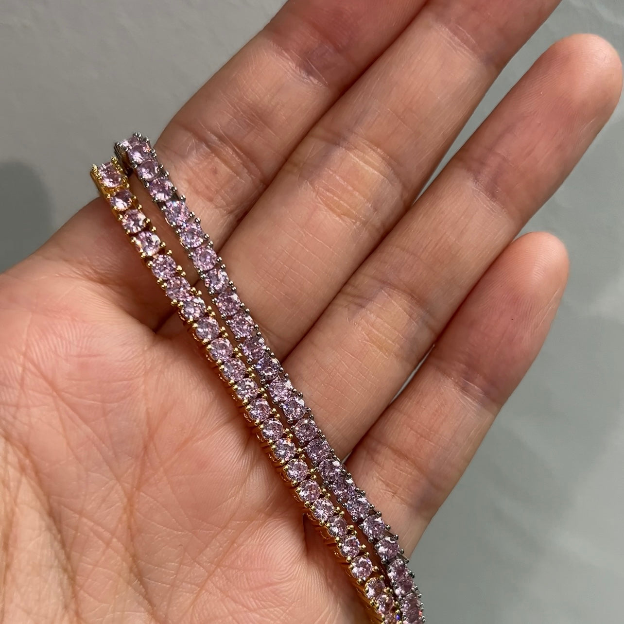 Mokmok Pink Diamond Tennis Bracelet