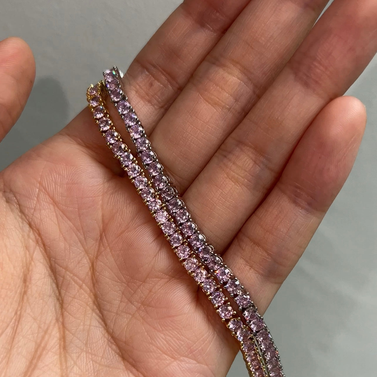 Mokmok Pink Diamond Tennis Bracelet