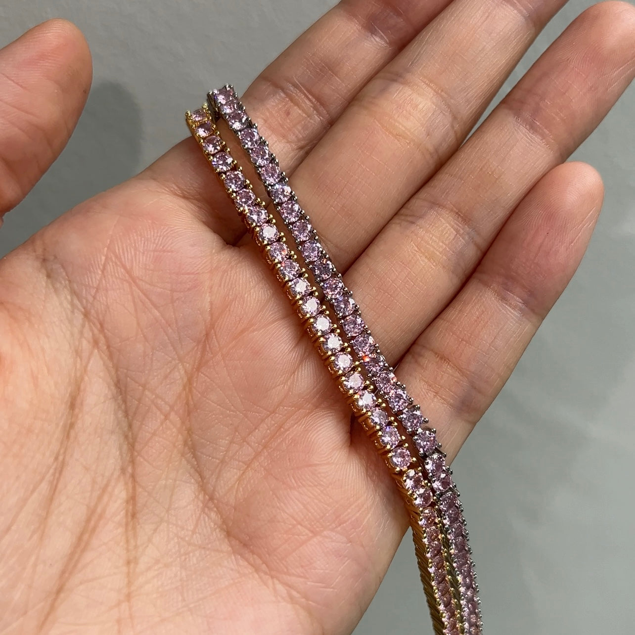 Mokmok Pink Diamond Tennis Bracelet
