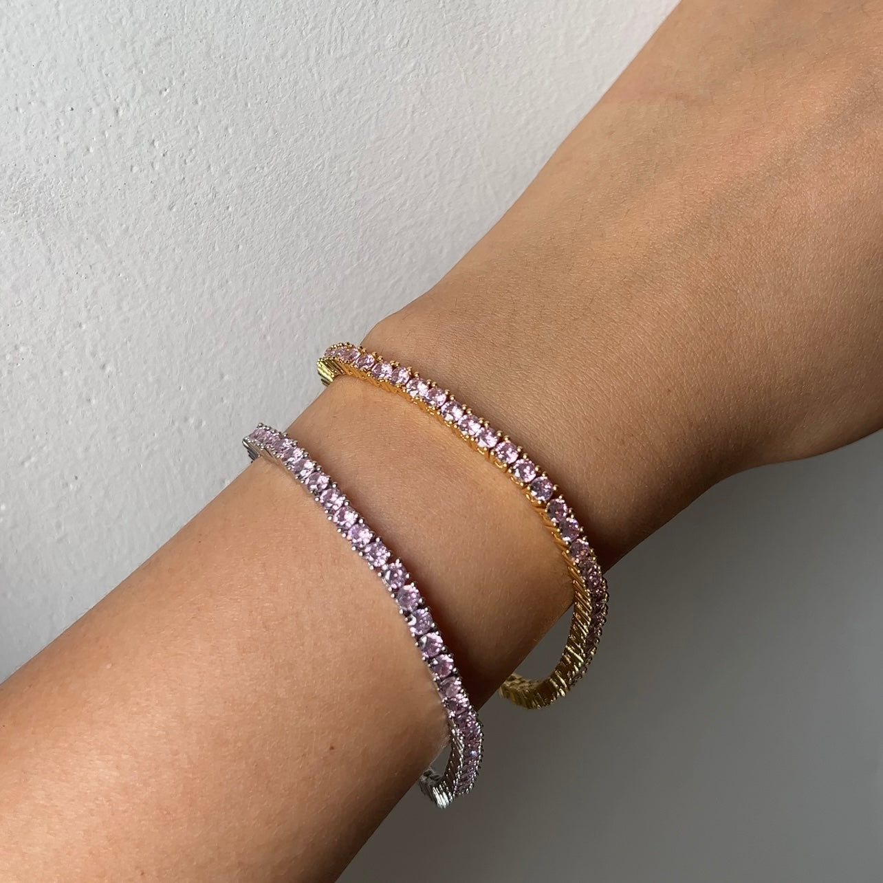 Mokmok Pink Diamond Tennis Bracelet