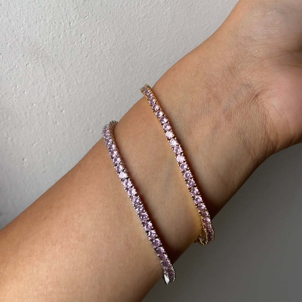 Mokmok Pink Diamond Tennis Bracelet