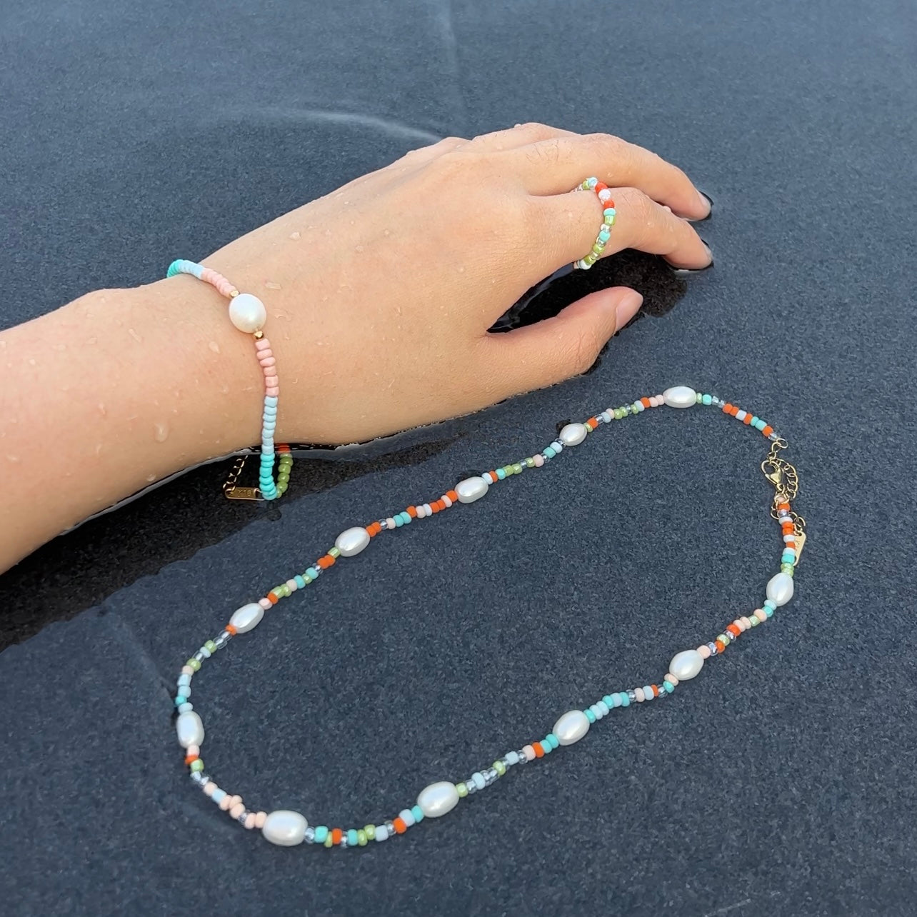 Bohemian Beachy Summer Pearl Trio Set