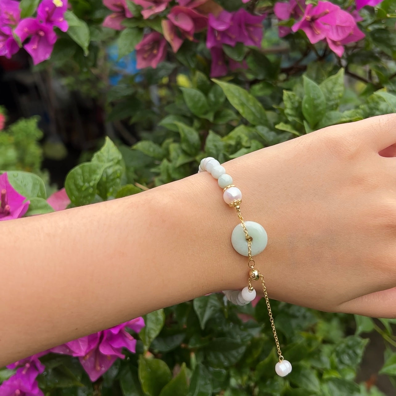 Jade, Rose Quartz & Aquamarine Crystal Bracelets (Set of 3)