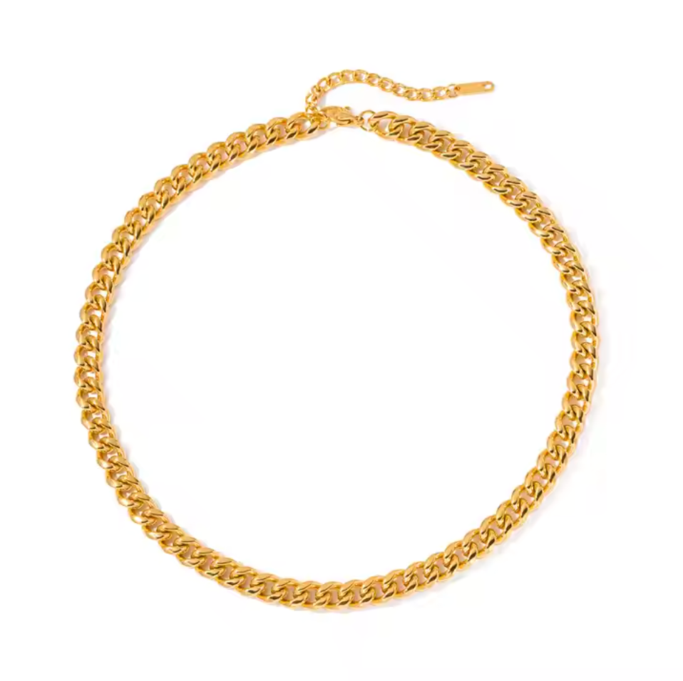18K Gold Cuban Chain Necklace