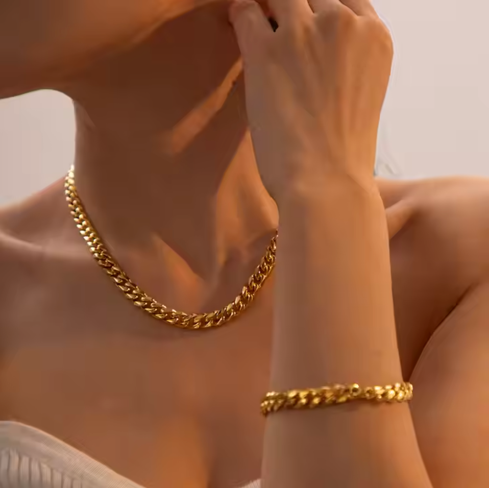18K Gold Cuban Chain Necklace