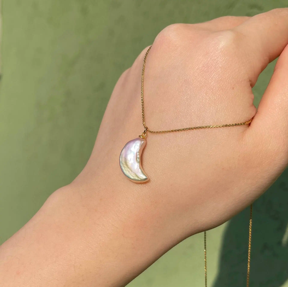 Pearl Moon & Star Necklace