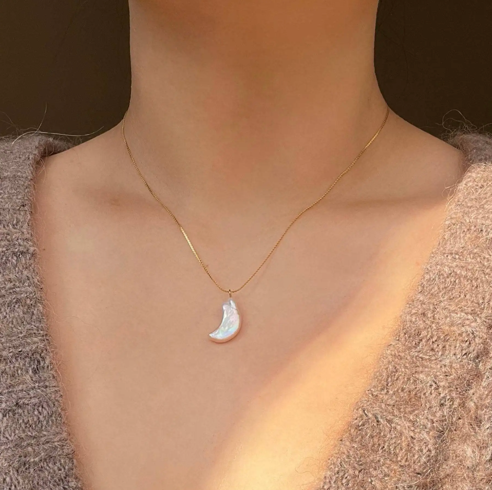 Pearl Moon & Star Necklace