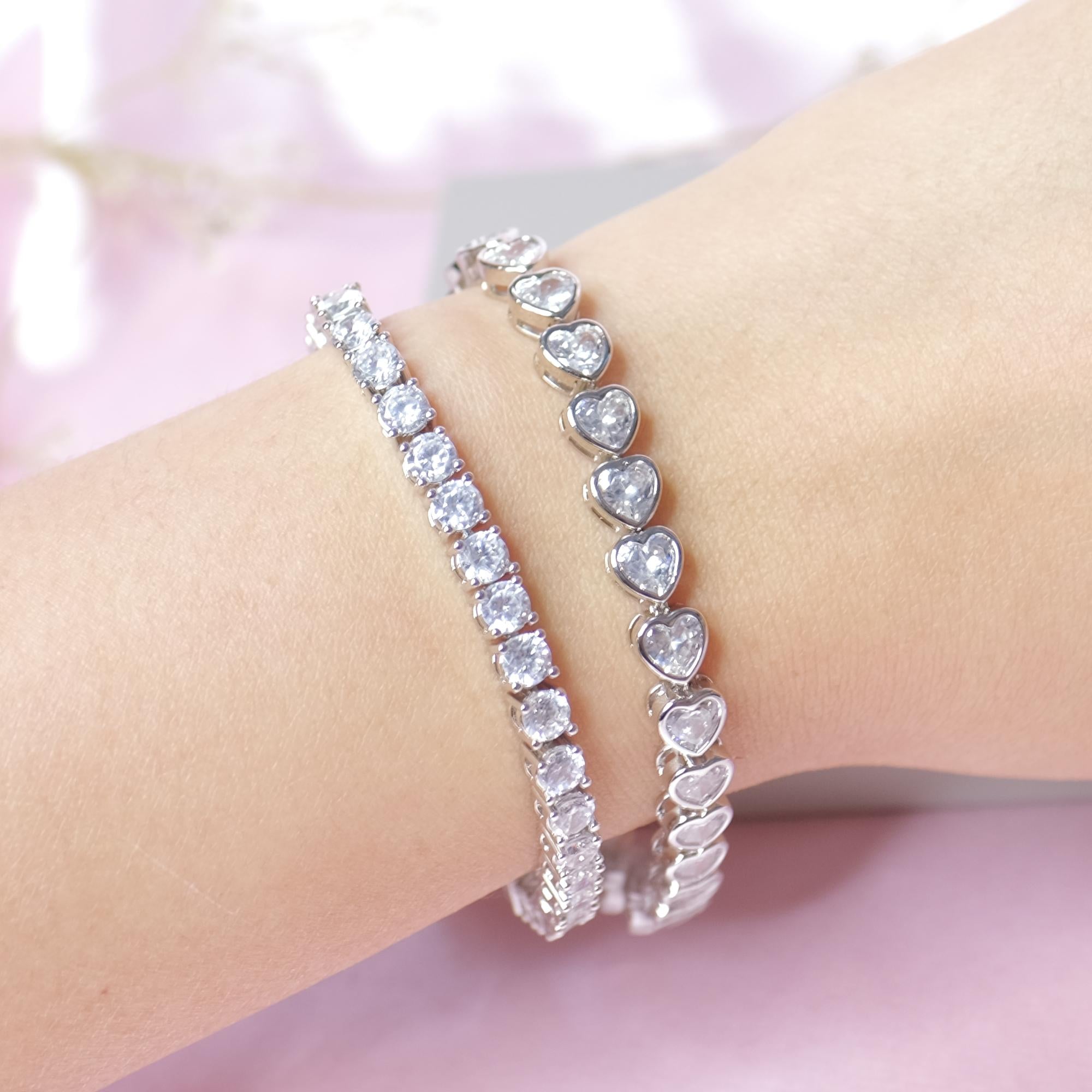 LIMITED EDITION Heart Diamond 5mm Tennis Bracelet