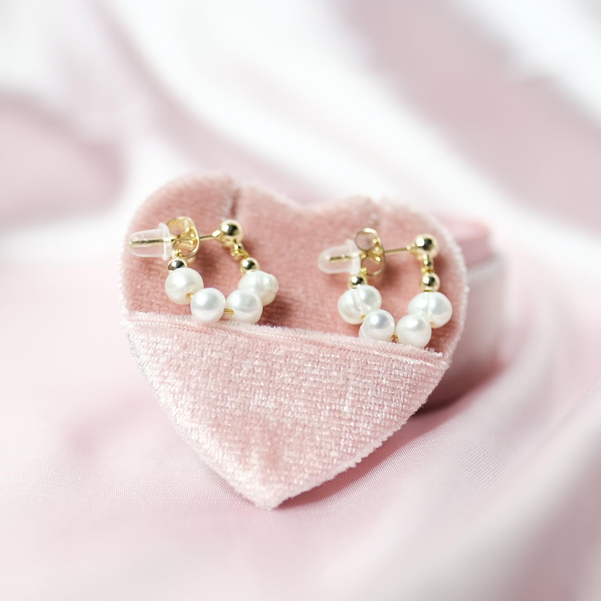 MOKMOK JEWELRY 100% 925 Sterling Silver Freshwater Pearl Elegant Earrings - 18k Gold Covered