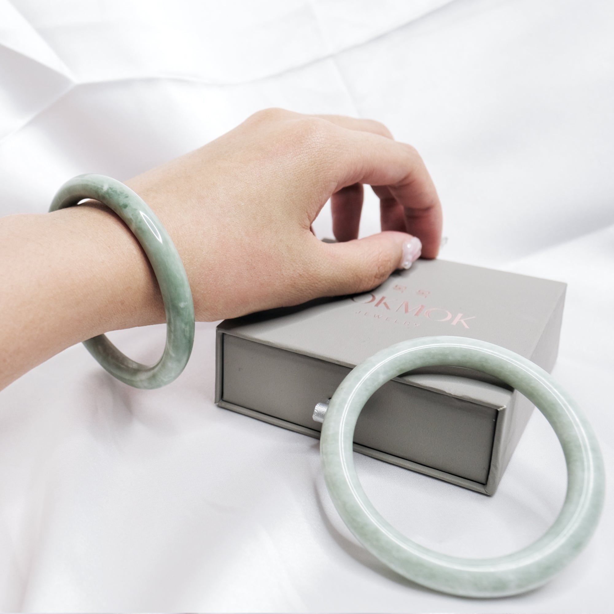 Green Jade Prosperity Bangle + Free jade ring