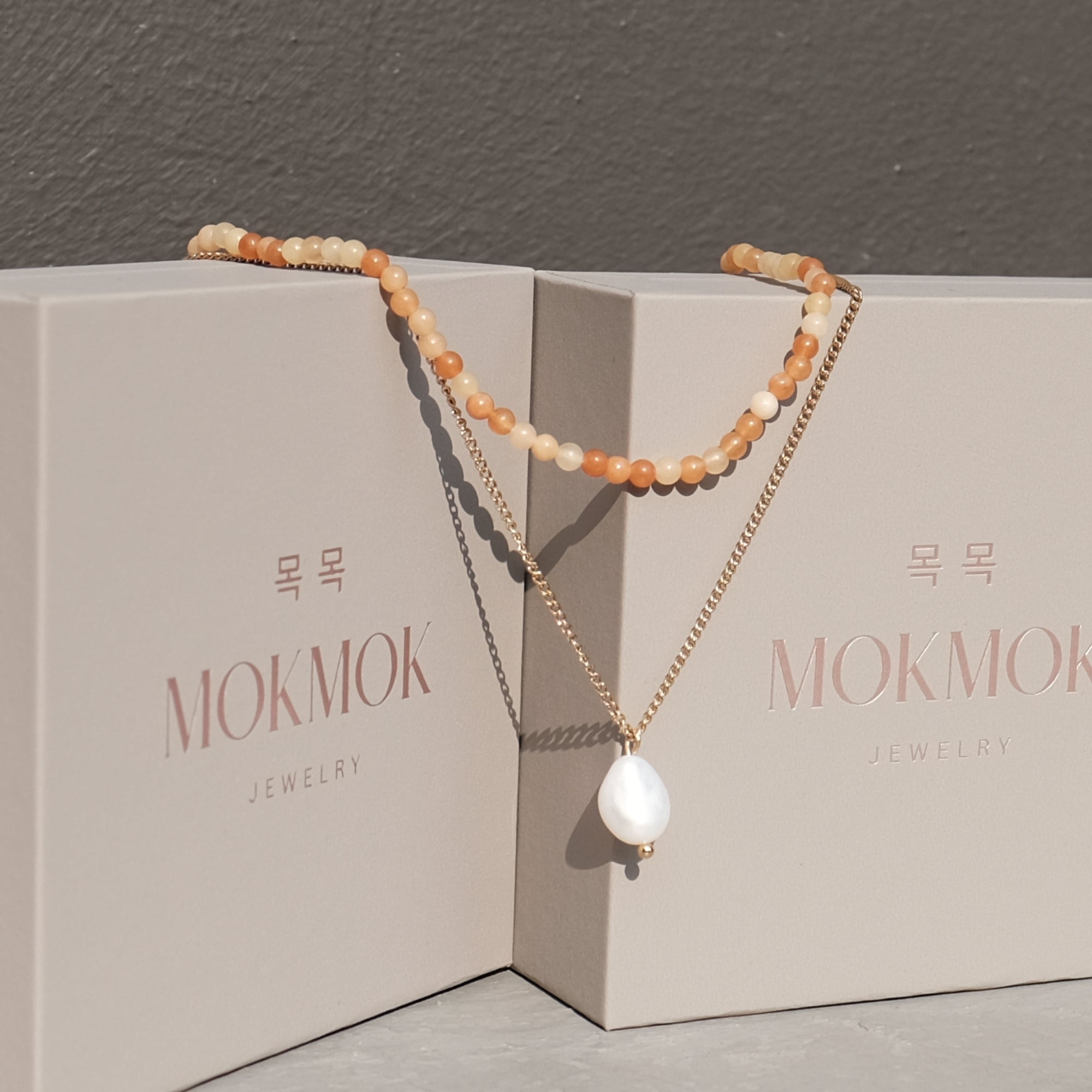 Crystal Pearl Necklace 2 in 1 Set