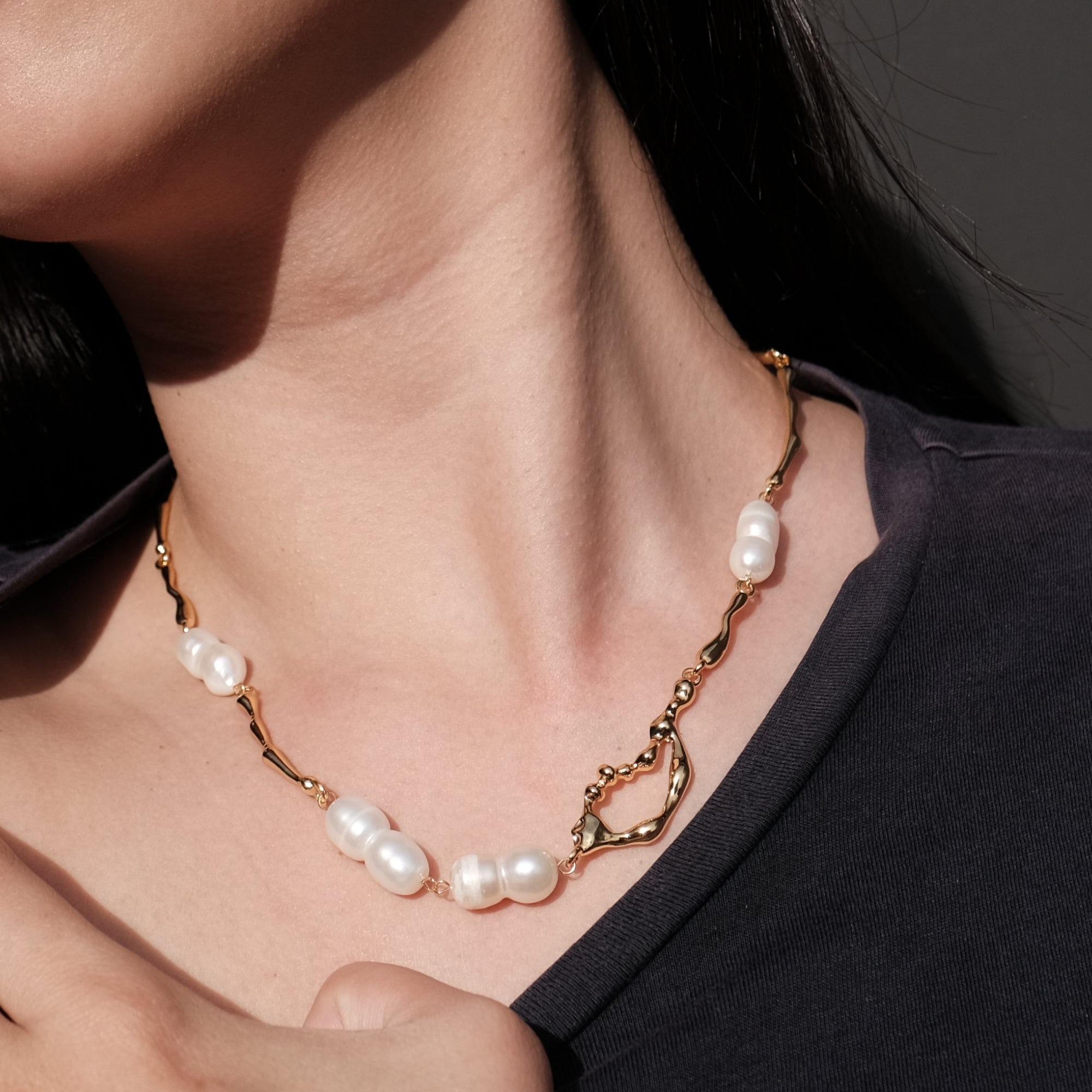 Vintage Pearl Hardware Necklace
