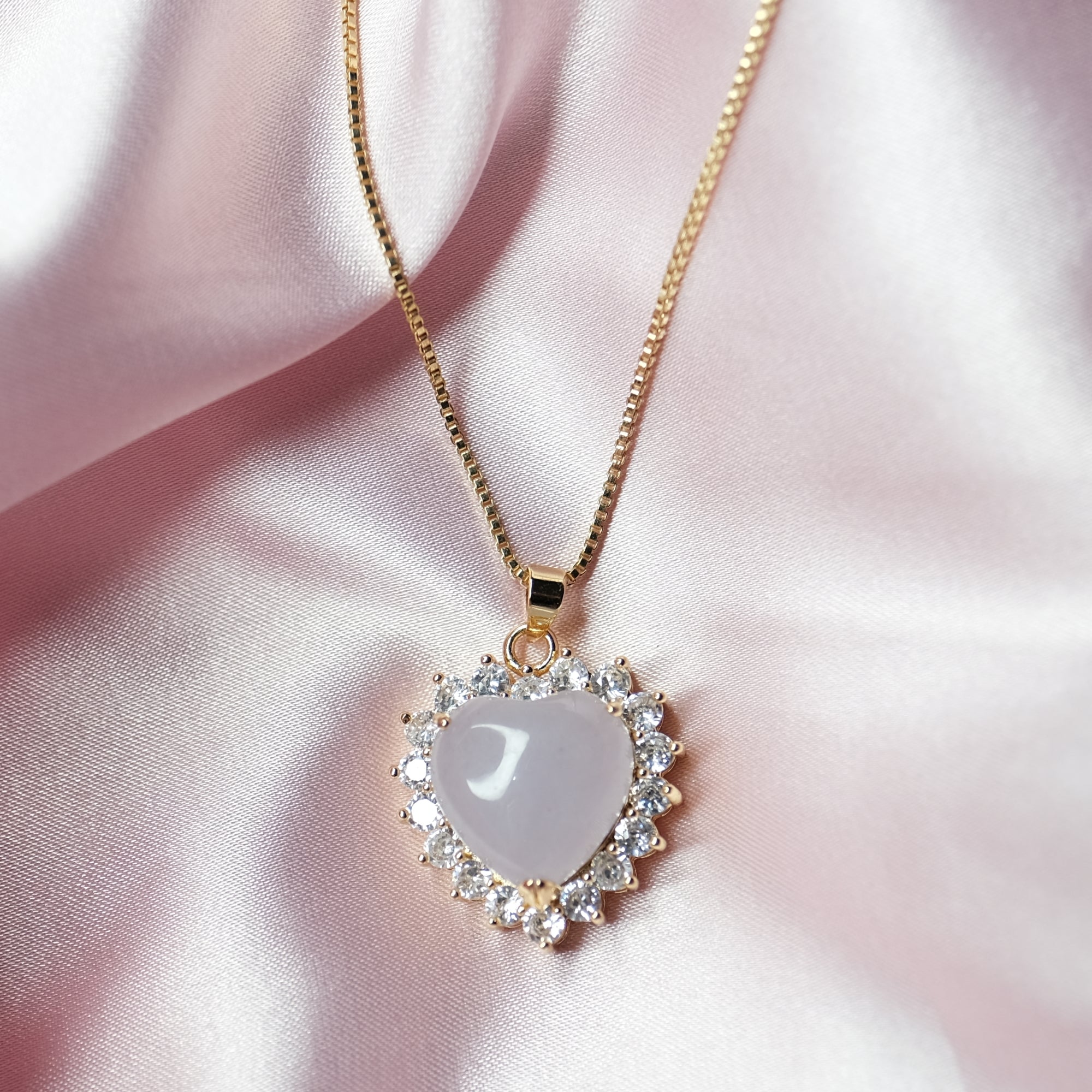 Purple Jade Heart Necklace