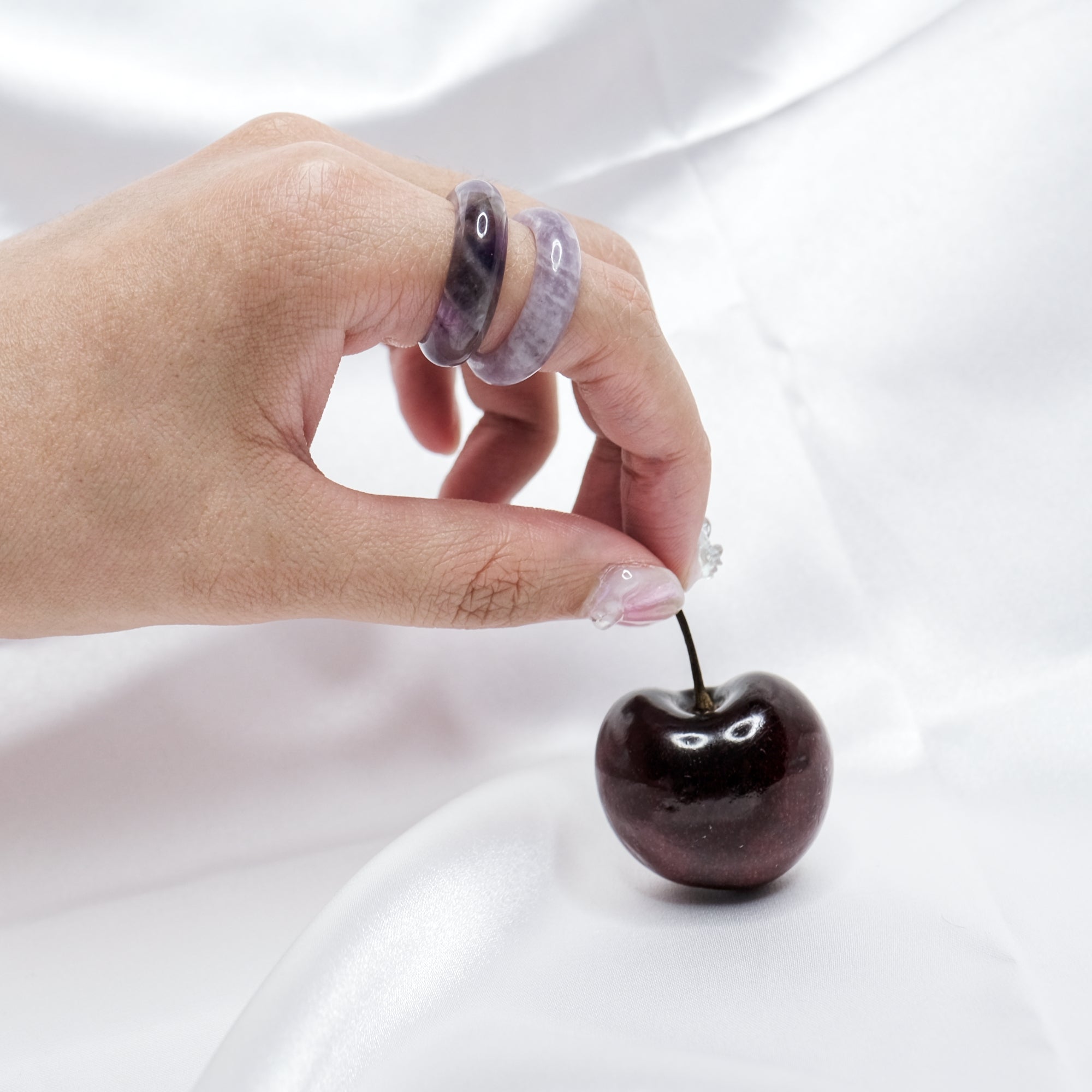 Lavender Jade Rings (set of 2) - INSTOCK LIMITED PIECES