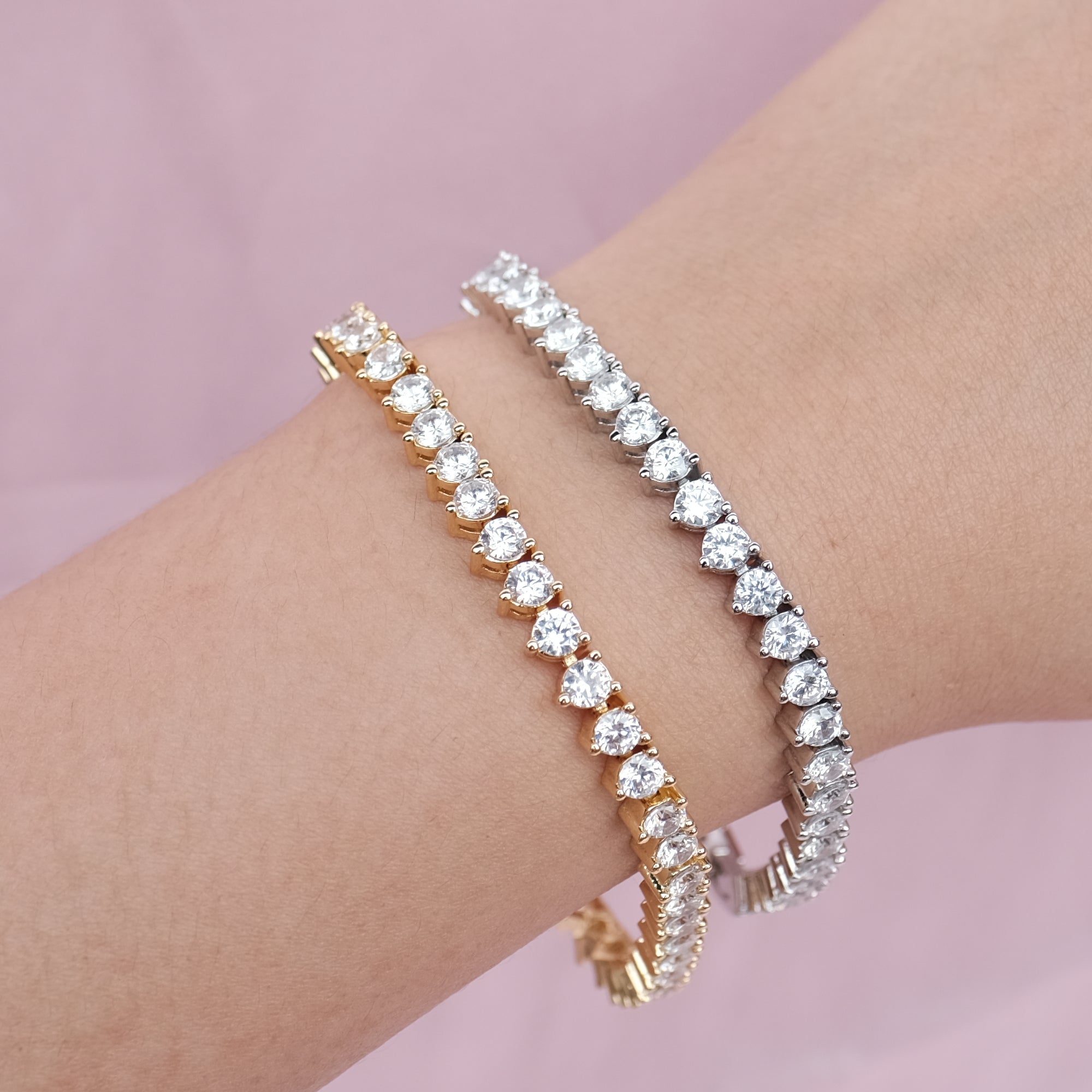 Signature Tennis Bracelet 18cm - in Gold & Silver available