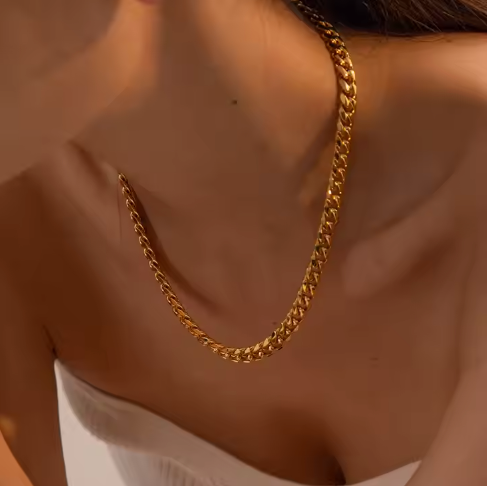 18K Gold Cuban Chain Necklace
