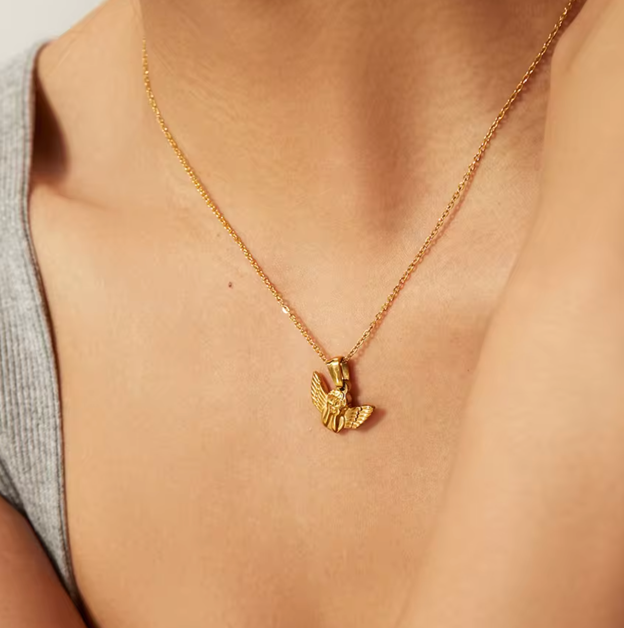 Angel Necklace + Free Ring