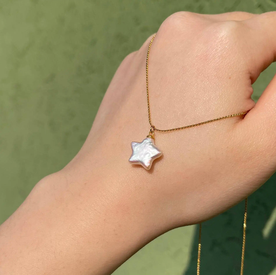 Pearl Moon & Star Necklace