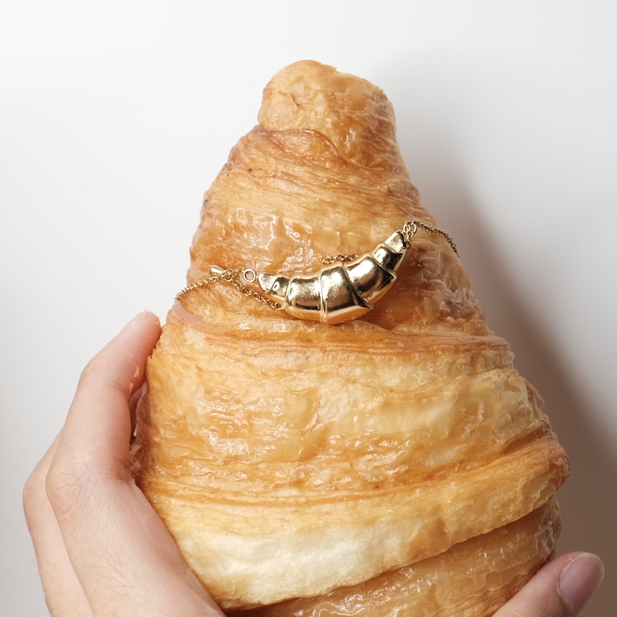 Buttery Gold Croissant Necklace + FREE Croissant Ring