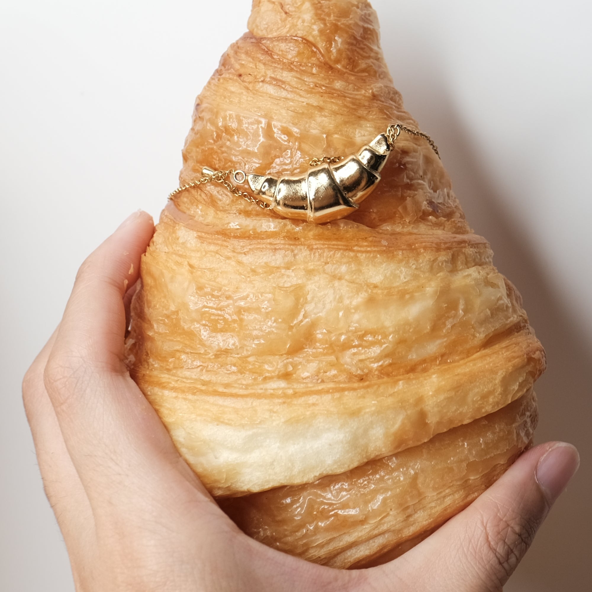 Buttery Gold Croissant Necklace + FREE Croissant Ring