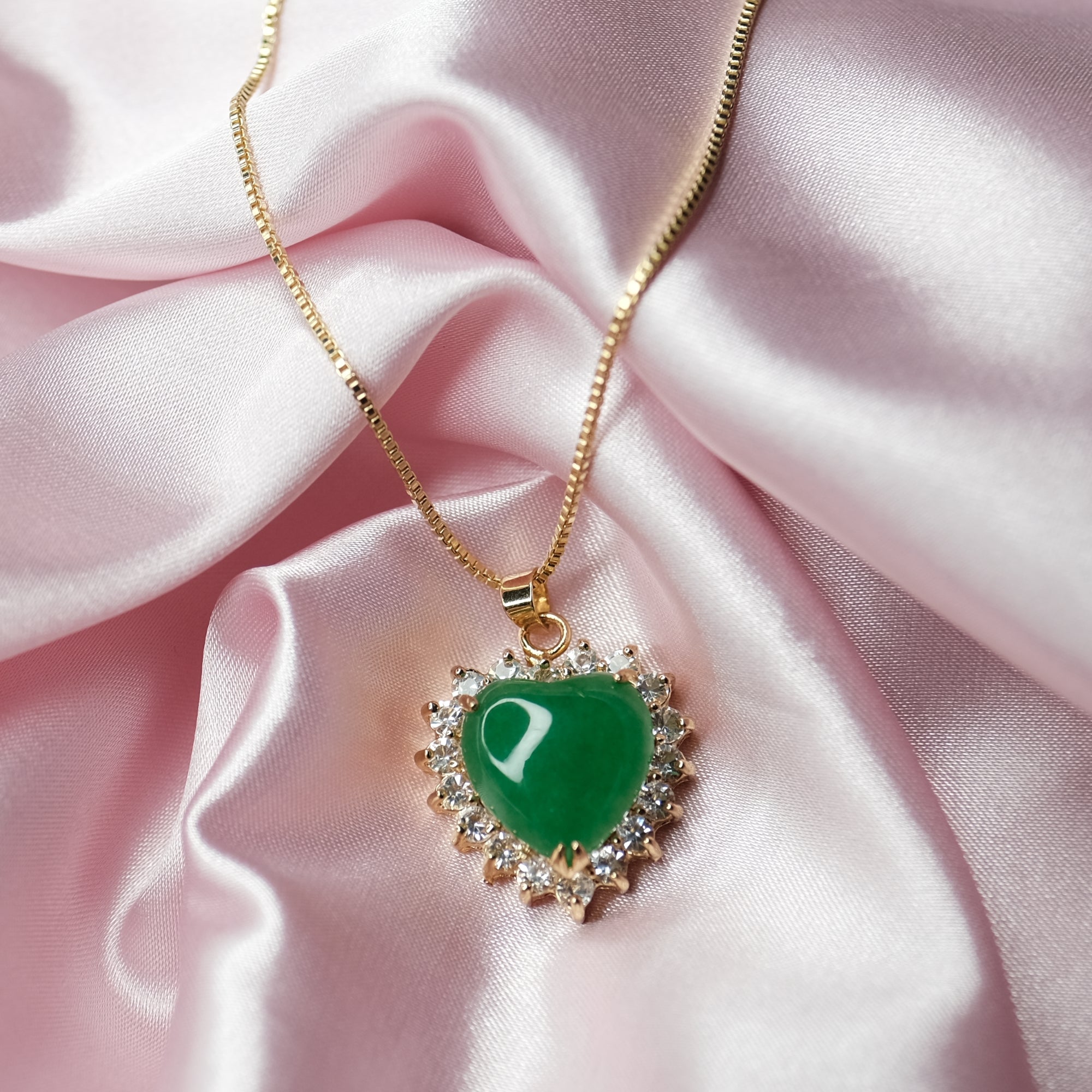 Green Jade Heart Necklace