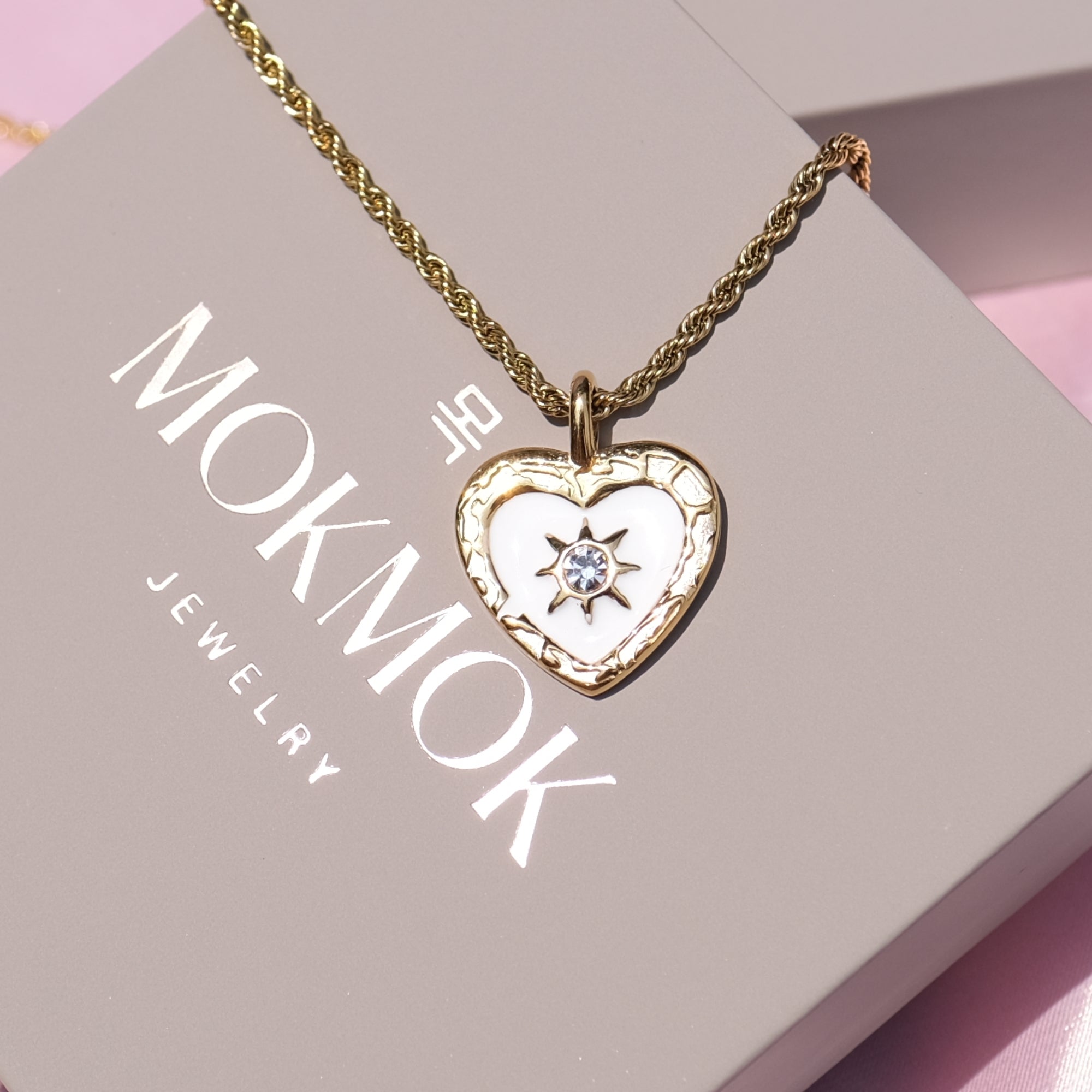 Vintage-inspired Heart Necklace + FREE white necklace for stacking